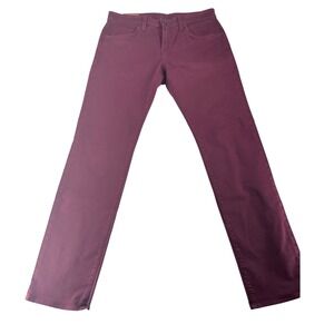 J Brand Kane Slim Straight Leg Pants Mens 33 Phoenix‎ Red Burgundy Made in USA
